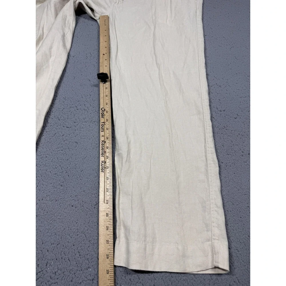 Jos A Bank Linen Dress Pants Mens 40x29 White Pleated Classic Fit Summer Wedding